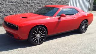 2016 CHALLENGER SITTING ON 22quot VELOCITY VW10 BLACK AND MACHINE WHEELS AND 2653522 LEXANI TIRES [upl. by Alleira]