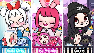 Trillizos separados al nacer Kuromi  Melody  Hello Kitty 💔 Historia triste  Avatar World [upl. by Cacilie]