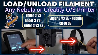 How to LOADUNLOAD Filament on Creality Ender 3 V3KEPlus CR10SE and Nebula Pad  3D Printer [upl. by Hiltan]