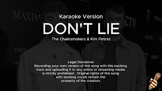 The Chainsmokers  Dont Lie ft Kim Petras Karaoke Version [upl. by Idieh]