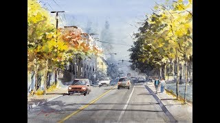 Watercolor live stream  Autumn in Redmond  Oct 20 2018 [upl. by Otsugua790]