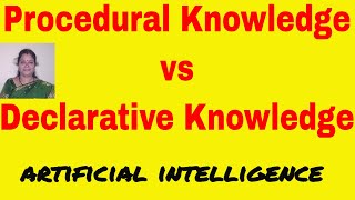 Procedural vs Declarative Knowledge  Knowledge Representation  Artificial Intelligence [upl. by Notrab752]