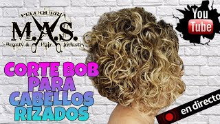 Corte Bob para Cabello Rizado paso a paso [upl. by Hubert]