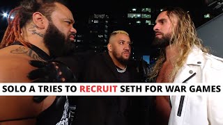 SOLO SIKOA TRIES TO RECRUIT SETH ROLLINS FOR WAR GAMES [upl. by Ielarol]