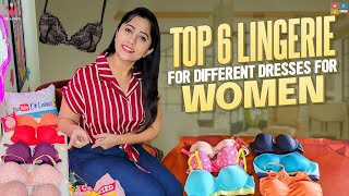 Top 6 Lingerie for different dresses for Women  what to wear under what  OK Lahari [upl. by Araht705]