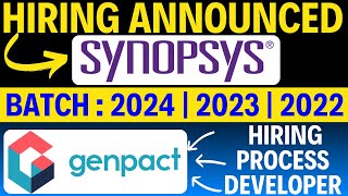 Synopsys Biggest Hiring  Genpact  Synopsys off campus drive  2025  2024 Batch hiring [upl. by Norword]