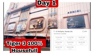 Tiger 3 Movie 100 Percent Housefull Show At Gaiety Galaxy Theatre On Day 1 [upl. by Kizzee]