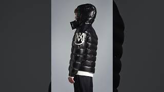 MONCLER Shiny Saulx Short Down Jacket Hooded Glossy Black Men [upl. by Dlanod]