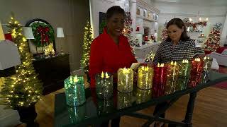 3Wick Illuminated 7quot Crackle Glass Candle by Valerie on QVC [upl. by Marieann]