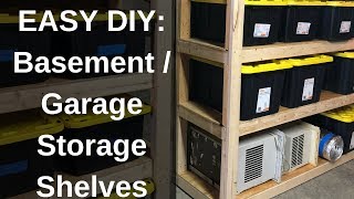 DIY How to Build Strong Storage Shelves for Basement or Garage [upl. by Hnim]