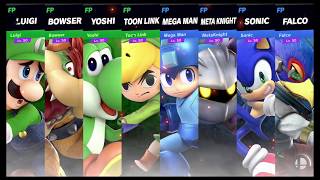 Super Smash Bros Ultimate Amiibo Fights Request 640 Green Team vs Blue Team [upl. by Ahsikad]