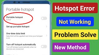 Hotspot Error Not Working Problem Solve 2024। Fix Hotspot Not Working Error Problem [upl. by Mortie]