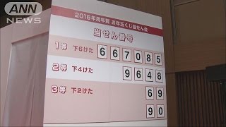 10万円や4Kテレビが・・・「お年玉年賀はがき」当選番号160117 [upl. by Dlaner]