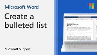 How to create a bulleted or numbered list in Word  Microsoft [upl. by Ruthe]