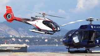 Stunning Airbus Helicopters H130 landing amp take off at Monaco heliport  helicopter [upl. by Rochette]