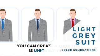 Master the Light Grey Suit in Under 3 Minutes Color Combinations with Shirts and Ties [upl. by Ocinemod95]