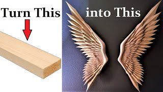 How To Carve Wings From Pine 2X4s [upl. by Llenoil939]