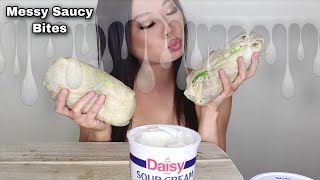 CHIPOTLE BURRITO MUKBANG messy  Eating Sounds ASMR [upl. by Ingvar178]