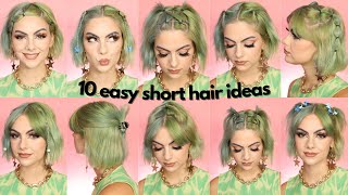 10 EASY HAIRSTYLES FOR SHORT HAIR  Sophie Hannah [upl. by Wickman]