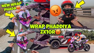 New Wrap Phaddiya😭 Zx10r Wrap Phad diya SUPERBIKE Preparation for Ladakh [upl. by Kcirddet]