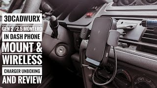 3DCADWURX 9200 Mitsubishi MonteroPajero Indash phone mount amp wireless charger unboxing amp review [upl. by Araj]