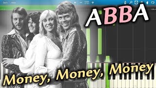 ABBA  Money Money Money Piano Tutorial Synthesia [upl. by Norha]