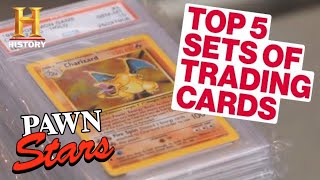 Pawn Stars TOP 5 TRADING CARDS OF ALL TIME Super Rare Pokemon Cards and More  History [upl. by Oinafipe]