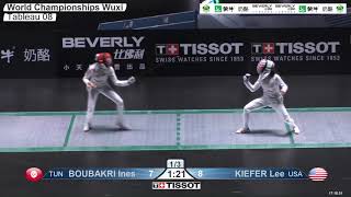 2018 243 T08 03 F F Individual Wuxi World Championships GREEN KIEFER USA vs BOUBAKRI TUN [upl. by Gnoz]