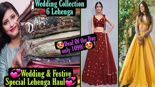 Latest Designer Lehenga Review 2021  6 Latest Wedding lehenga haul  Festive lehenga haul  Shweta [upl. by Yras]