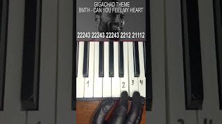 gigachad theme easy piano tutorial [upl. by Helene]