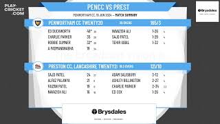 Penwortham CC Twenty20 v Preston CC Lancashire Twenty20 [upl. by Ahseken]