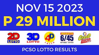 Lotto Result November 15 2023 9pm PCSO [upl. by Haas]