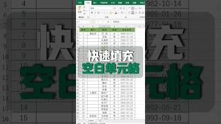 批量填充空白单元格，这个方法好用😝 excel office办公技巧 办公软件 职场文员 [upl. by Sussman]