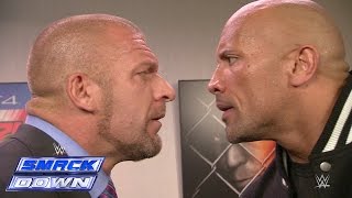 The Rock and Triple H take an aggressive stroll down memory lane SmackDown Oct 10 2014 [upl. by Anos490]