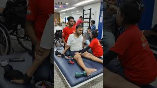 Recovery of quadriplegic patient at Walk n Run physiotherapy quadriplegic rehab fitness [upl. by Yvehc]