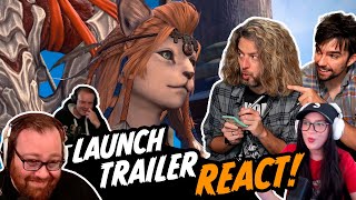 Grinding Gear Reacts to the Dawntrail Launch Trailer with jessecox OkaymageLIVE and Preachgaming [upl. by Vladamar]