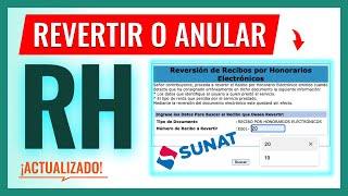 Como REVERTIR o ANULAR un recibo por honorarios electrónico 2024 con pago [upl. by Alyahc]