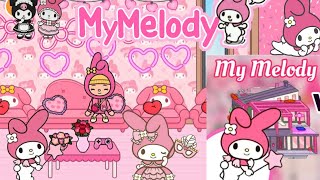 Toca Life World  My Melody house 💖vs kuromi 🖤😈  cute toca boca house ideas [upl. by Nolyk]