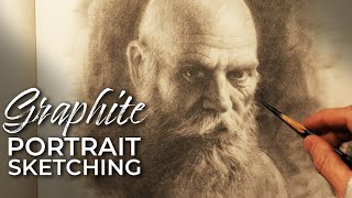 Portrait Sketching in GRAPHITE  Materials and Drawing Process LIVESTREAM REPLAY [upl. by Iilek990]