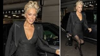 Hannah Waddingham 50 turns heads in plunging sparkly mini dress as she attends Mission Impossible [upl. by Dihahs295]