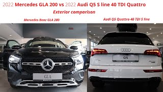 2022 Mercedes GLA vs 2022 Audi Q5 S line  Exterior comparison by Supergimm45 [upl. by Ahtivak817]