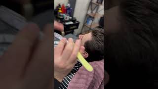 Favori yanak çizme jilet ile barbershop hair barber satisfying shorts short viralreels [upl. by Ahsienak]