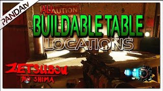 ALL BUILDABLE TABLE LOCATIONS  Shield and Gas Mask Zetsubou No Shima quotBlack Ops 3 Zombiesquotquot [upl. by Loats591]