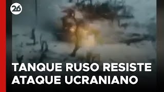 GUERRA RUSIA  UCRANIA  Así resistió un tanque ruso el ataque de ucranianos [upl. by Edda72]