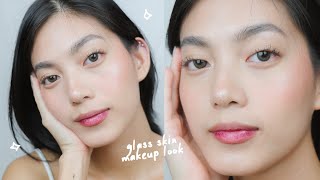 GLASS SKIN ROUTINE FOR SENSITIVE SKIN  “NO MAKEUP” MAKEUP LOOK ✨ [upl. by Fassold320]