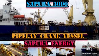 Lifting Heavy Cargo By Sapura 3000 Pipelay Crane Vessel [upl. by Uolymme603]