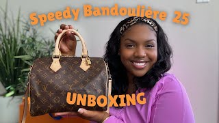 UNBOXING Louis Vuitton Speedy Bandouliere 25  Luxury Handbag Unboxing  Bag Organizer [upl. by Dwyer252]