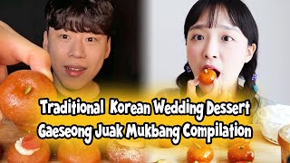 Traditional Korean Wedding Dessert Gaeseong Juak Mukbang Compilation [upl. by Schriever]