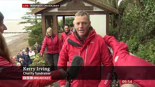 Kerry Irving Completes Hadrians Wall Walking Challenge Live On BBC Breakfast 30032024 [upl. by Selym791]