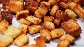 How to Make Homemade Croutons from Bread  The Best Crouton Recipe [upl. by Dirtsa]